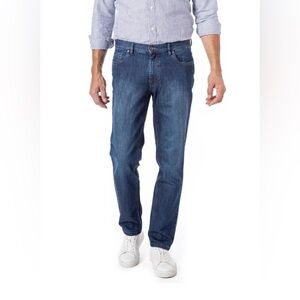HILTL Dude Regular Fit Jeans Men’s Dark Blue 5 Pocket Cotton Stretch Size 38x34